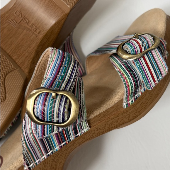 Dansko Women’s Shoes Sophie Stripe Leather Slip On Slide Sandals size 9.5 - Picture 9 of 15